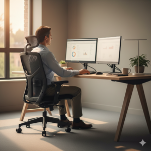 Silla ergonómica para trabajo de oficina de jornada completa.