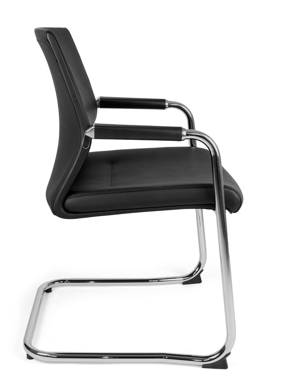 Auren – Vista lateral Auren silla ejecutiva negra tipo trineo vista lateral
