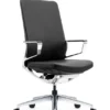 Sillón ejecutivo AUREN PIEL en piel genuina italiana negra vista frontal