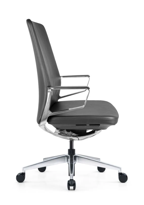 Sillón ejecutivo AUREN PIEL negra vista lateral