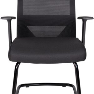 Silla de visita AVELIA TRINEO con respaldo alto de malla negra