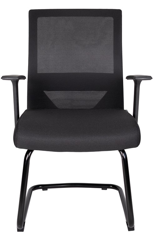 Silla de visita AVELIA TRINEO con respaldo alto de malla negra