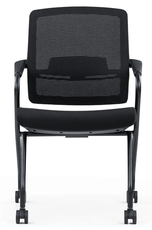 Silla visitante BRISAIA con respaldo de malla negra vista frontal