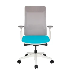 Sillón ejecutivo CELINA BLANCO con respaldo alto de malla