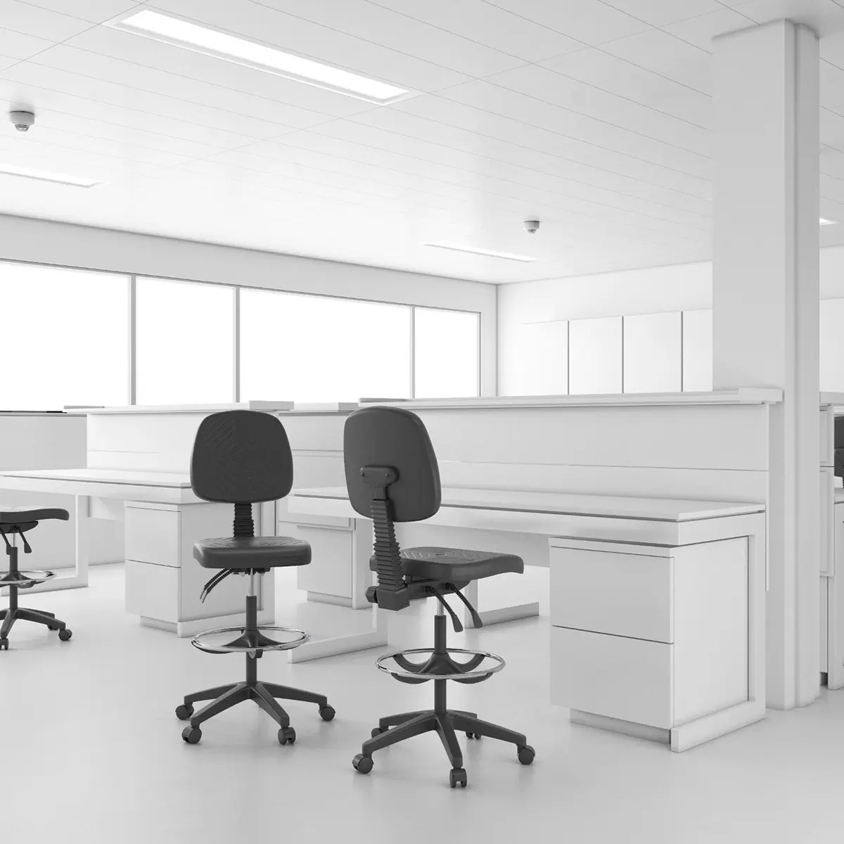Elaris silla industrial ergonómica en área de trabajo