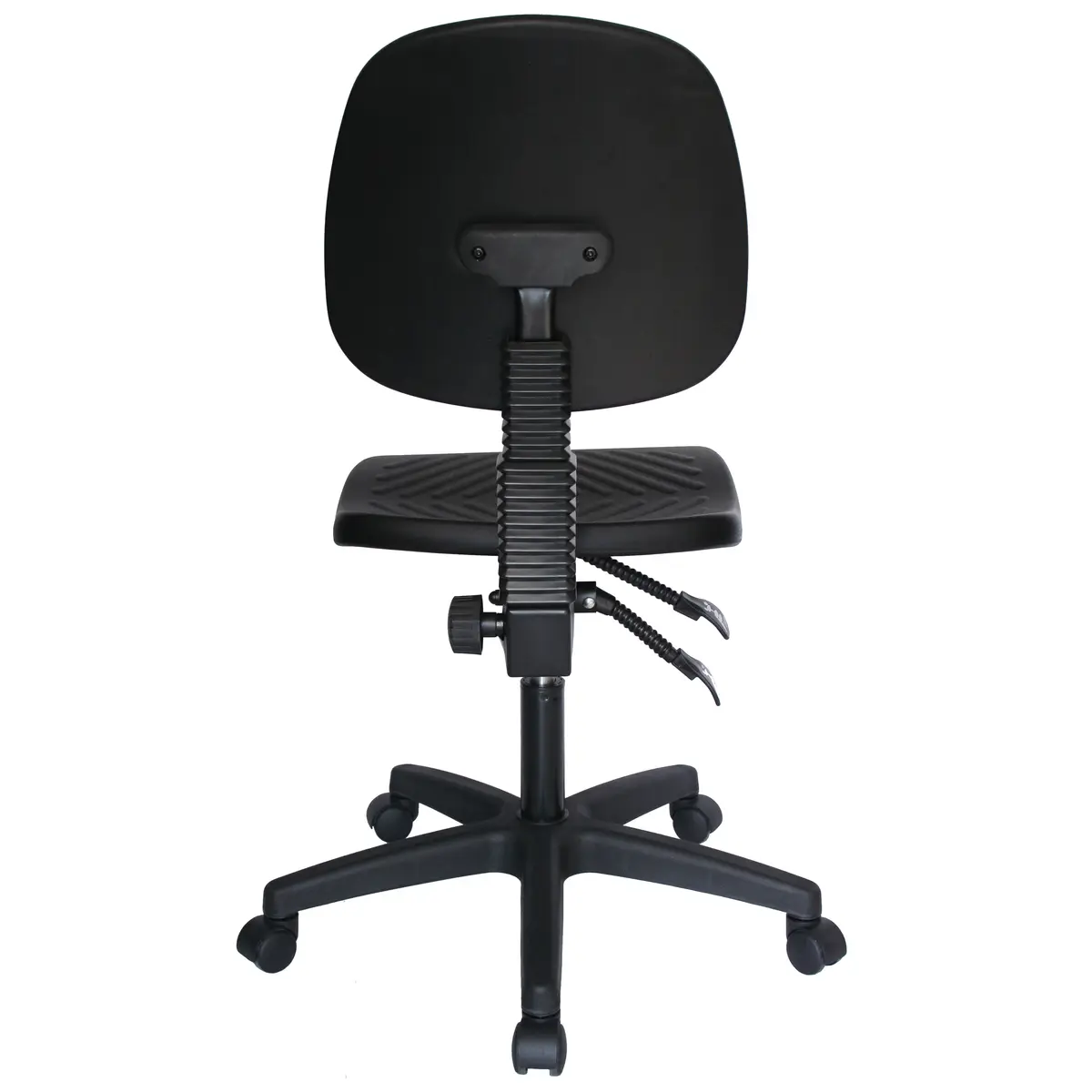 Elaris Cajero silla industrial negra vista trasera