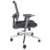 Elvia Cromado – Vista lateral Elvia Cromado silla ergonómica negra vista lateral