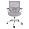 Silla ejecutiva ELVIA GRIS CROMADO con respaldo alto de malla