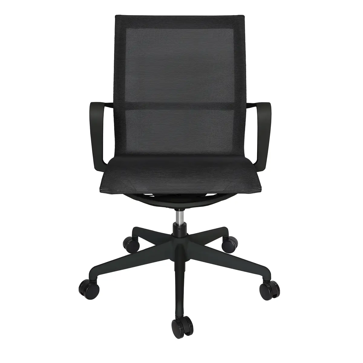 Kendra Negro silla semiejecutiva de malla vista frontal