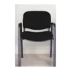 Luma con brazo – tapiz Zenze negro Silla de visita Luma con brazo en tapiz Zenze negro, vista frontal