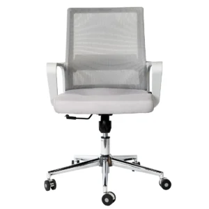 Silla operativa LUNARA GRIS reclinable con respaldo de malla