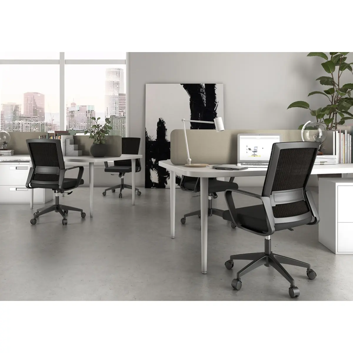 LUNARA NEGRO silla de oficina ambientada Silla de oficina LUNARA NEGRO ambientada