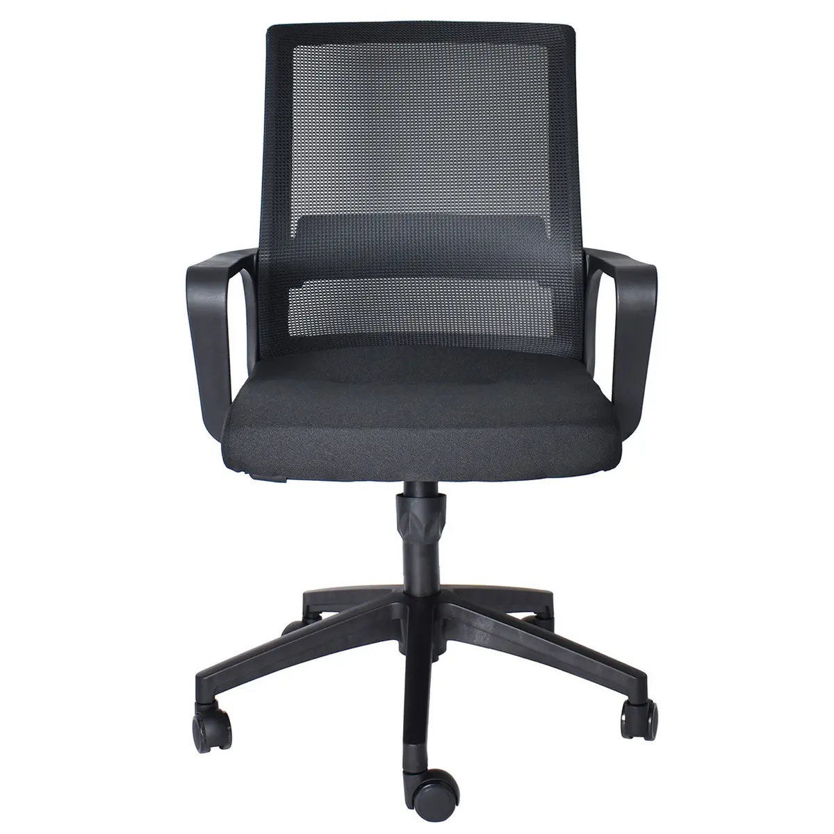 LUNARA NEGRO silla de oficina vista frontal Silla de oficina LUNARA NEGRO con respaldo de malla vista frontal