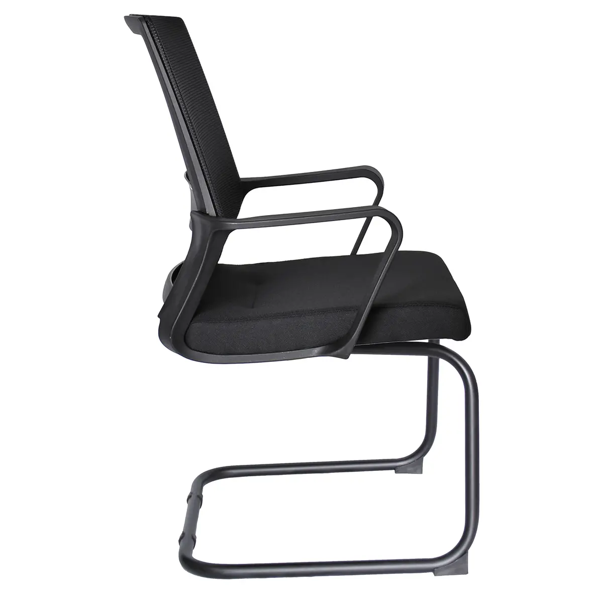 Lunara Negro Trineo – Vista lateral Lunara Negro Trineo silla de visita negra vista lateral