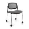 LUNERA CR RUEDAS, silla color perla, vista frontal