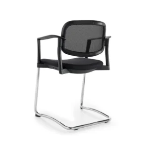 LUNERA CR TRINEO, silla con respaldo de malla negra, vista frontal