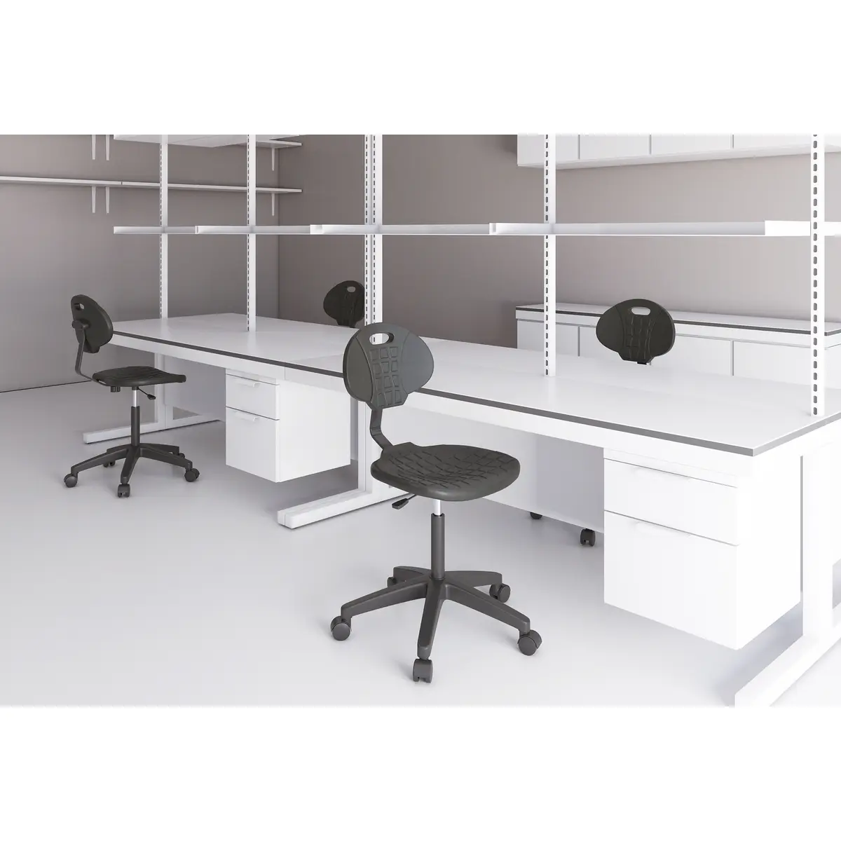 Luvella silla industrial ergonómica en laboratorio