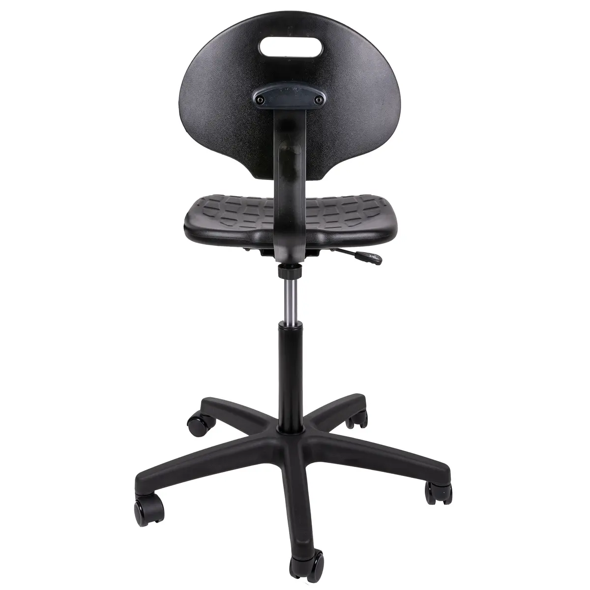 Luvella silla industrial negra vista trasera