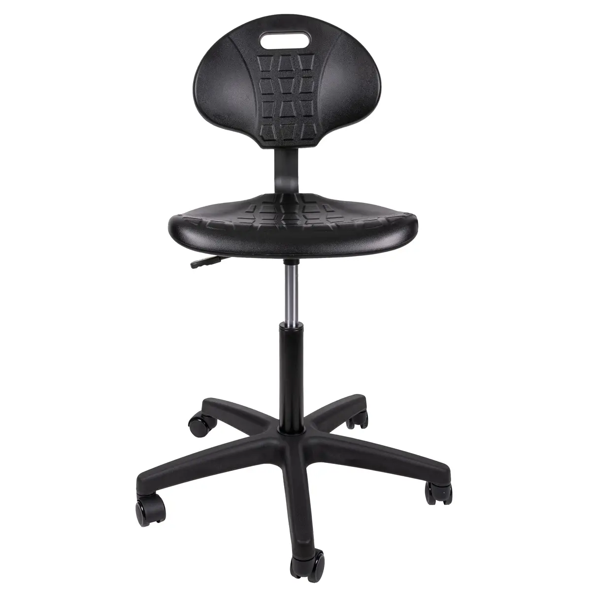 Luvella silla industrial ergonómica negra vista frontal
