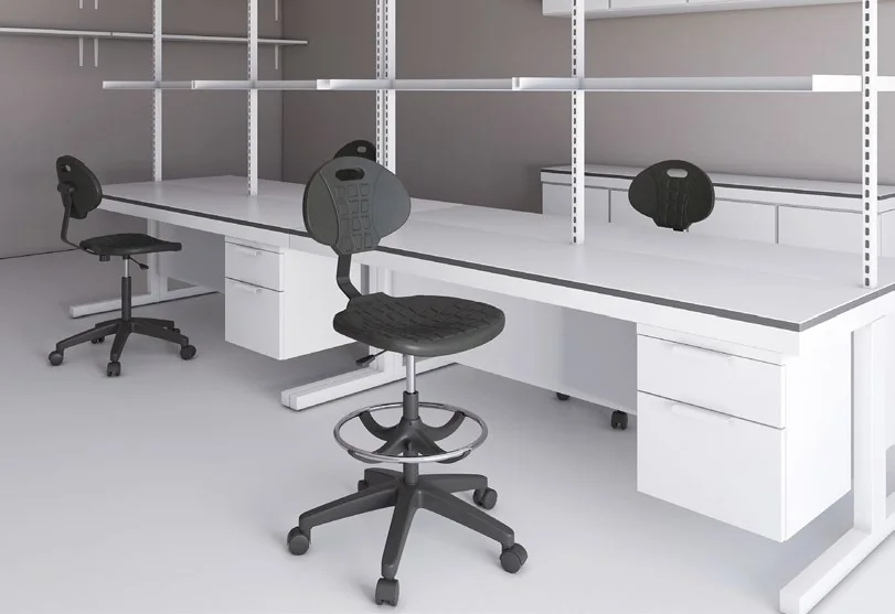 Luvella Cajero silla industrial ergonómica en laboratorio