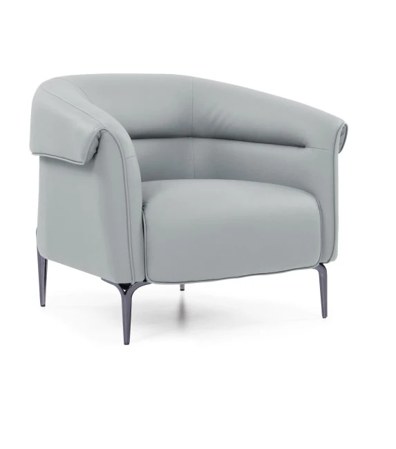 MARIELA SOLO, sillón individual gris, vista lateral
