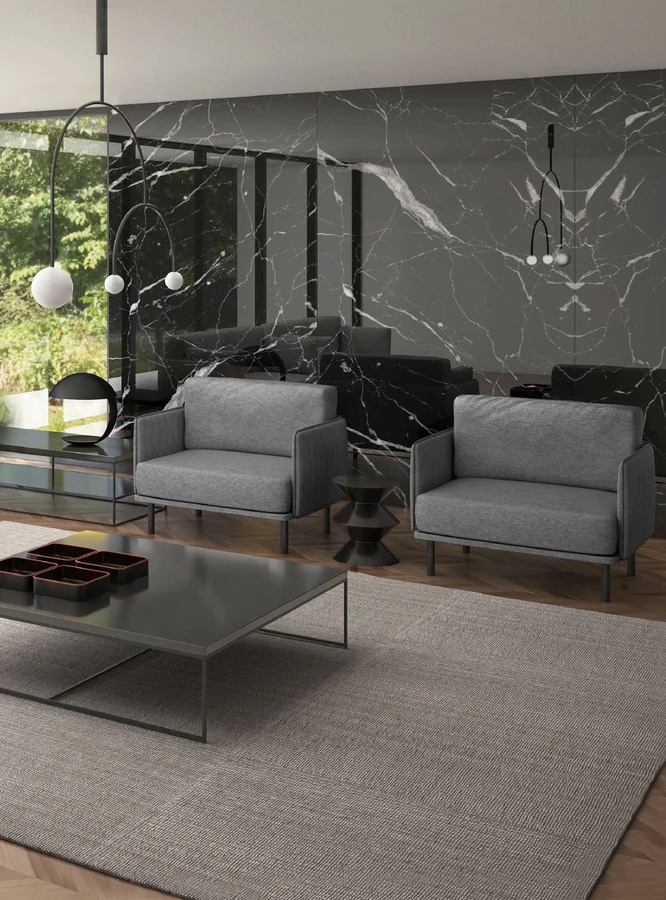 Sillón MIRIANA CONFORT SOLO gris en espacio lounge