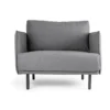 Sillón individual MIRIANA CONFORT SOLO en tela gris vista frontal