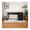 NARELIA-DESK-10350-AMBIENTADA NARELIA DESK, escritorio de madera clara con cajonera negra en ambiente