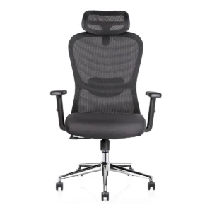 Norah Negro Cabecera silla ejecutiva negra vista frontal