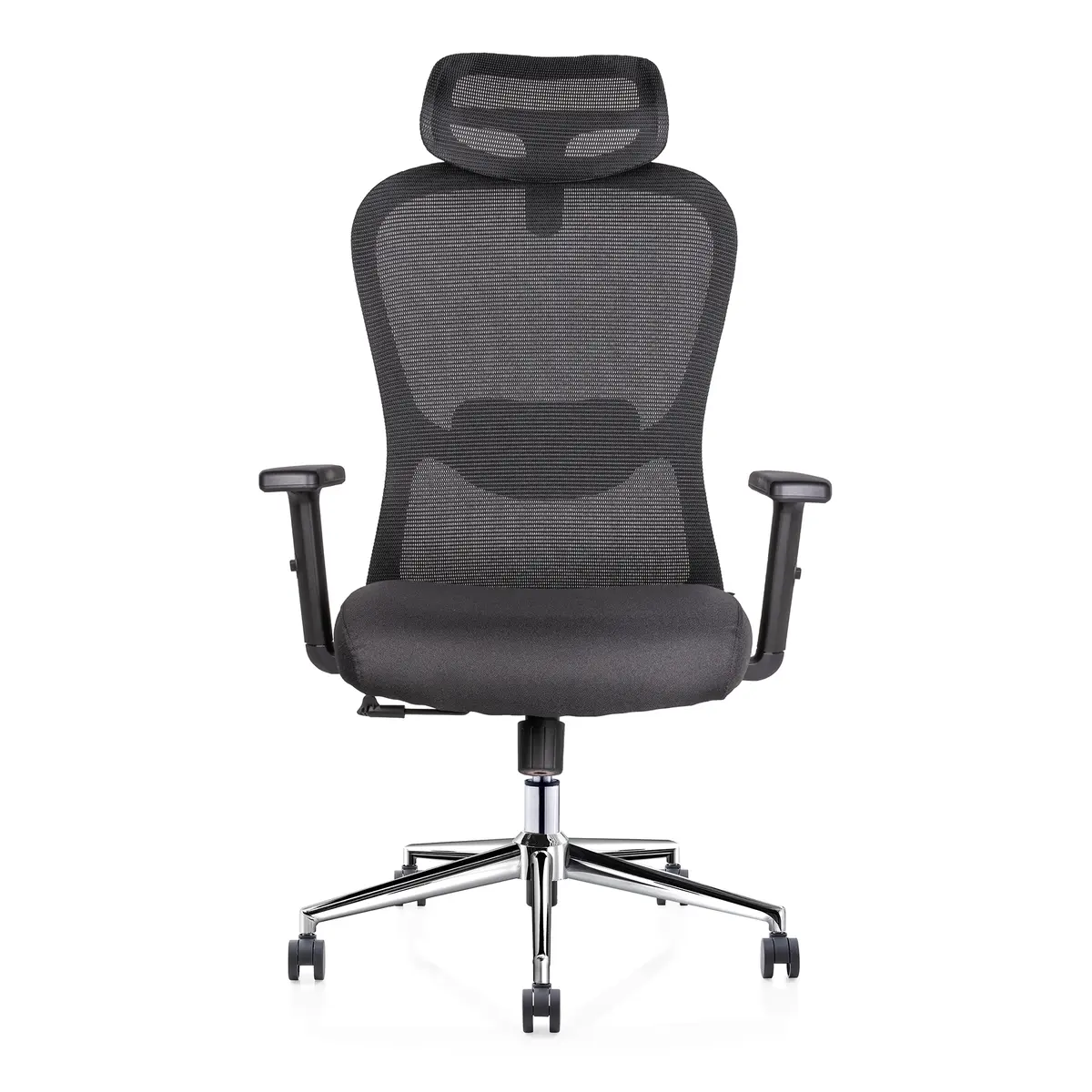 Norah Negro Cabecera silla ejecutiva negra vista frontal
