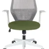 ONIRA GRIS | Vista frontal aceituna Silla ONIRA GRIS en vista frontal con tapizado aceituna