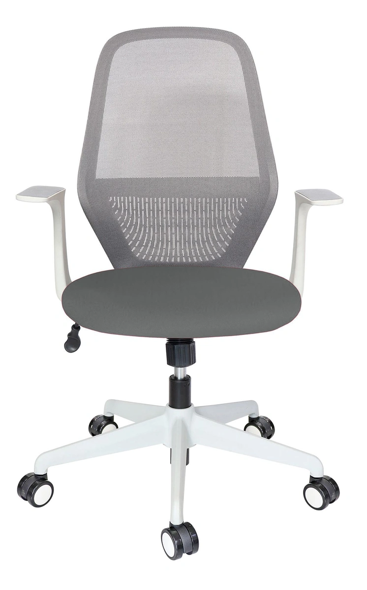 ONIRA GRIS | Vista frontal perla Silla ONIRA GRIS en vista frontal con tapizado perla