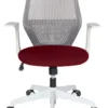 ONIRA GRIS | Vista frontal rojo Silla ONIRA GRIS en vista frontal con tapizado rojo
