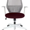 ONIRA GRIS | Vista frontal vino Silla ONIRA GRIS en vista frontal con tapizado vino
