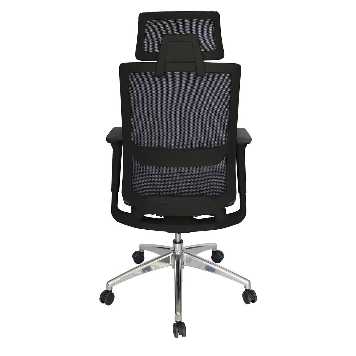 Savia Negro silla de malla negra vista trasera