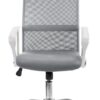 Solenna Blanco silla ejecutiva de malla gris vista frontal