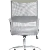 Solenna Blanco silla de malla gris vista trasera
