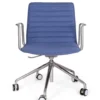 Silla VERENIA ALUMINIO RUEDAS tapizada en tela azul