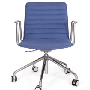 Silla VERENIA ALUMINIO RUEDAS tapizada en tela azul
