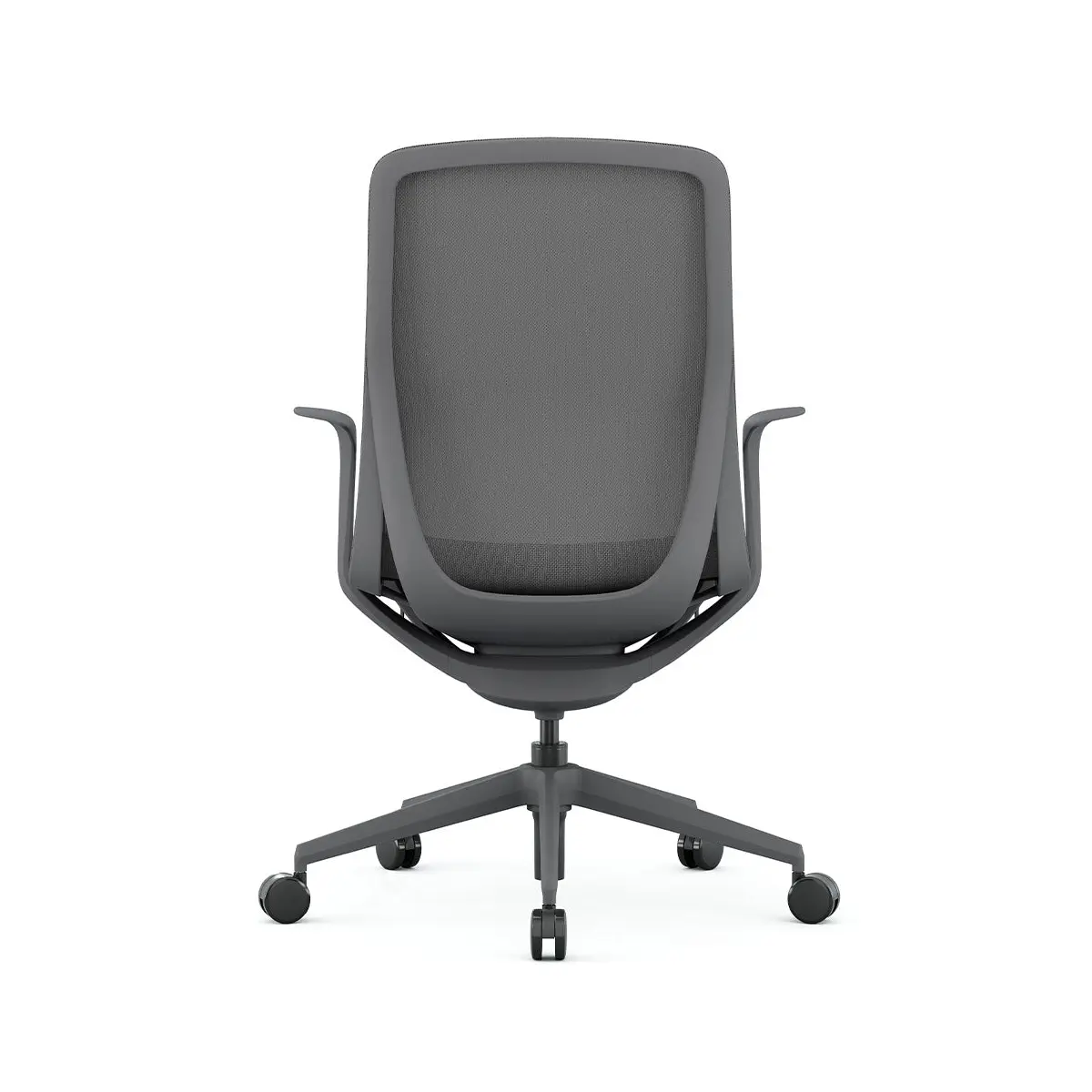 Sillón operativo NET GRIS CAJERO, vista trasera.
