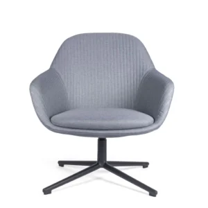 Sillón lounge VICENZA NEGRO CRUZ color Gris casper, vista frontal.