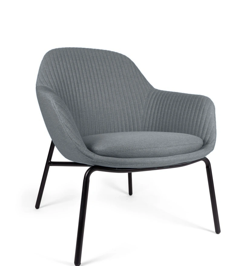 Sillón lounge VICENZA NEGRO VISITA color Gris casper, vista frontal.