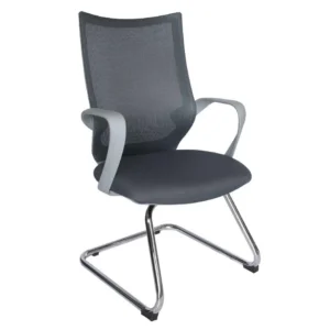 ILANA TRINEO silla visitante con base cromada, vista frontal