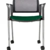 Silla LUMINIA MIXTO RUEDAS con respaldo de malla y rodajas, vista frontal