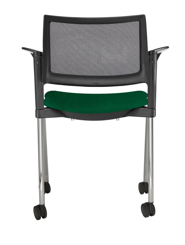 Silla LUMINIA MIXTO RUEDAS con respaldo de malla y rodajas, vista posterior