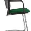 Silla LUMINIA MIXTO TRINEO con asiento tapizado y brazos, vista lateral