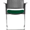 Silla LUMINIA MIXTO TRINEO con asiento tapizado y brazos, vista posterior
