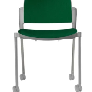 Silla LUMINIA RUEDAS tapizada con rodajas, vista frontal