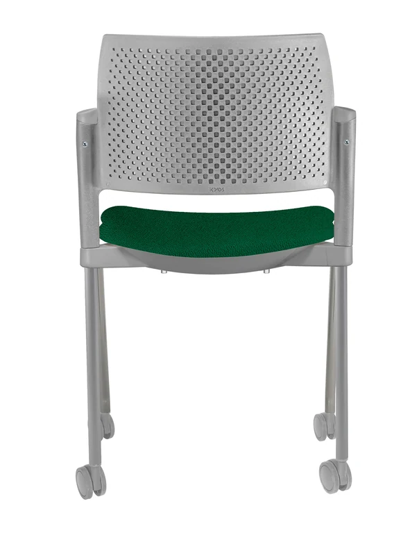 Silla LUMINIA RUEDAS tapizada con rodajas, vista posterior