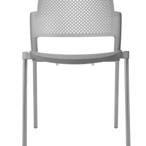 Silla LUMINIA de visita apilable de polipropileno gris, vista frontal
